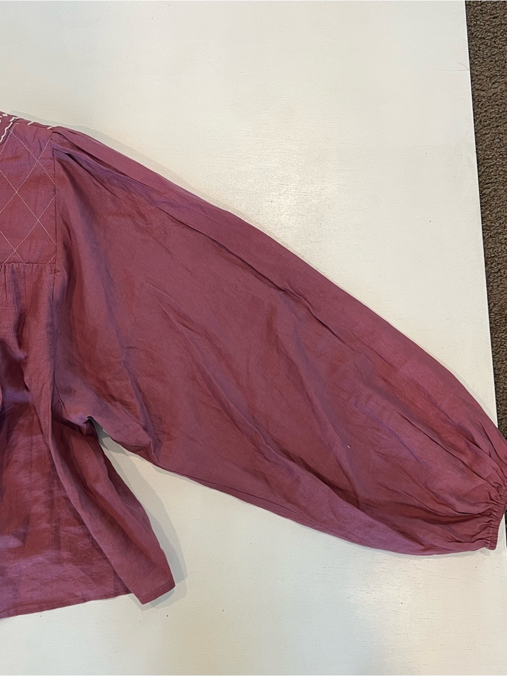 vestique Mauve Embroidered Boho Peasant Blouse - Picture 7 of 10